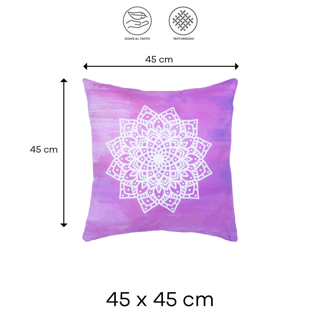 Set de 2 Fundas para Cojín Rosa y Lila
