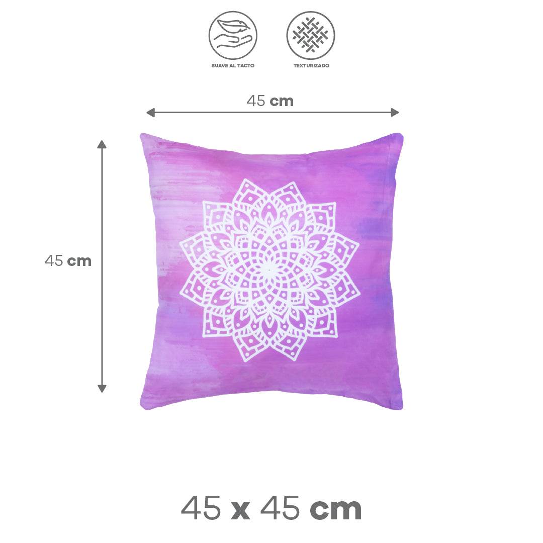 Funda de Cojín con Mándala Blanco
