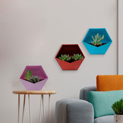 Maceta Flotante de Pared en forma de Pentágono 22 cm