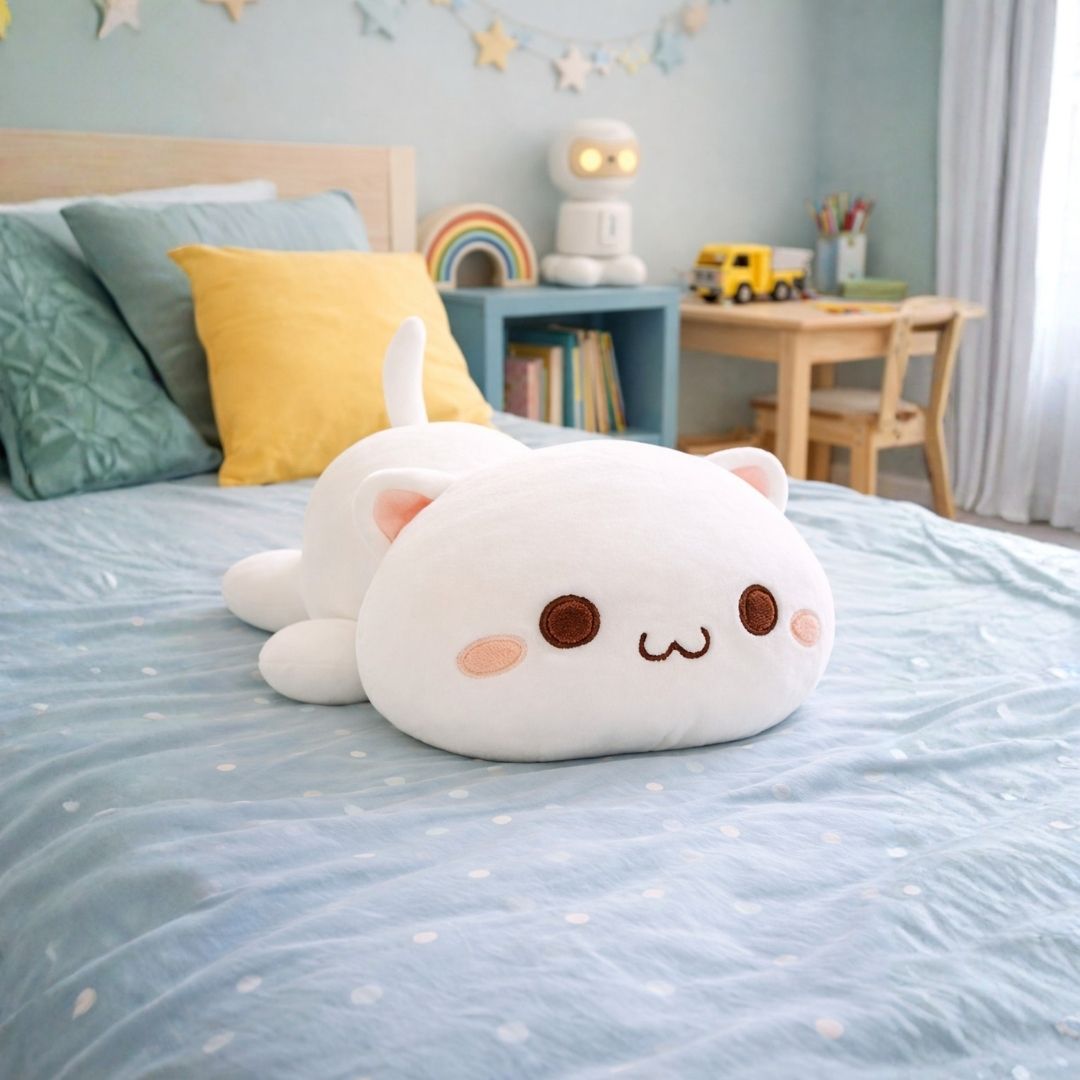 Muñecos de Peluche - Gato Acostado Blanco