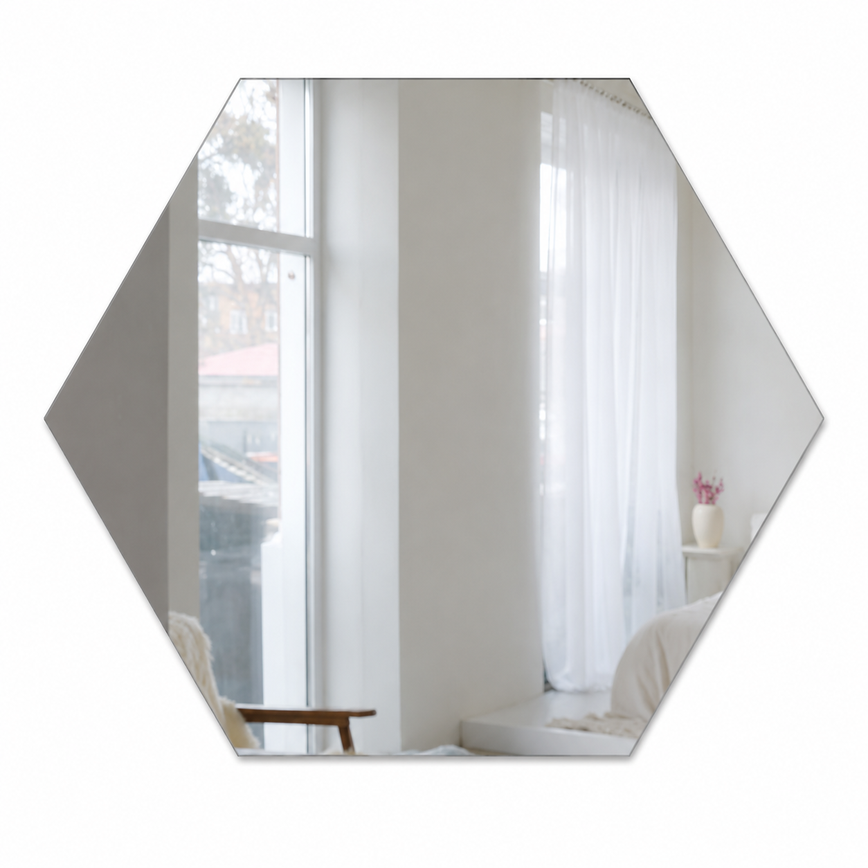 Sticker tipo Espejo de Cristal Adhesivo Hexagonal