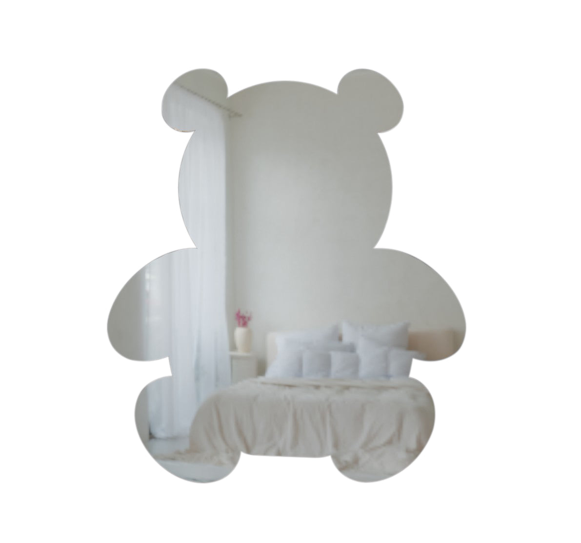 Espejo de Cristal Adhesivo con Forma de Oso