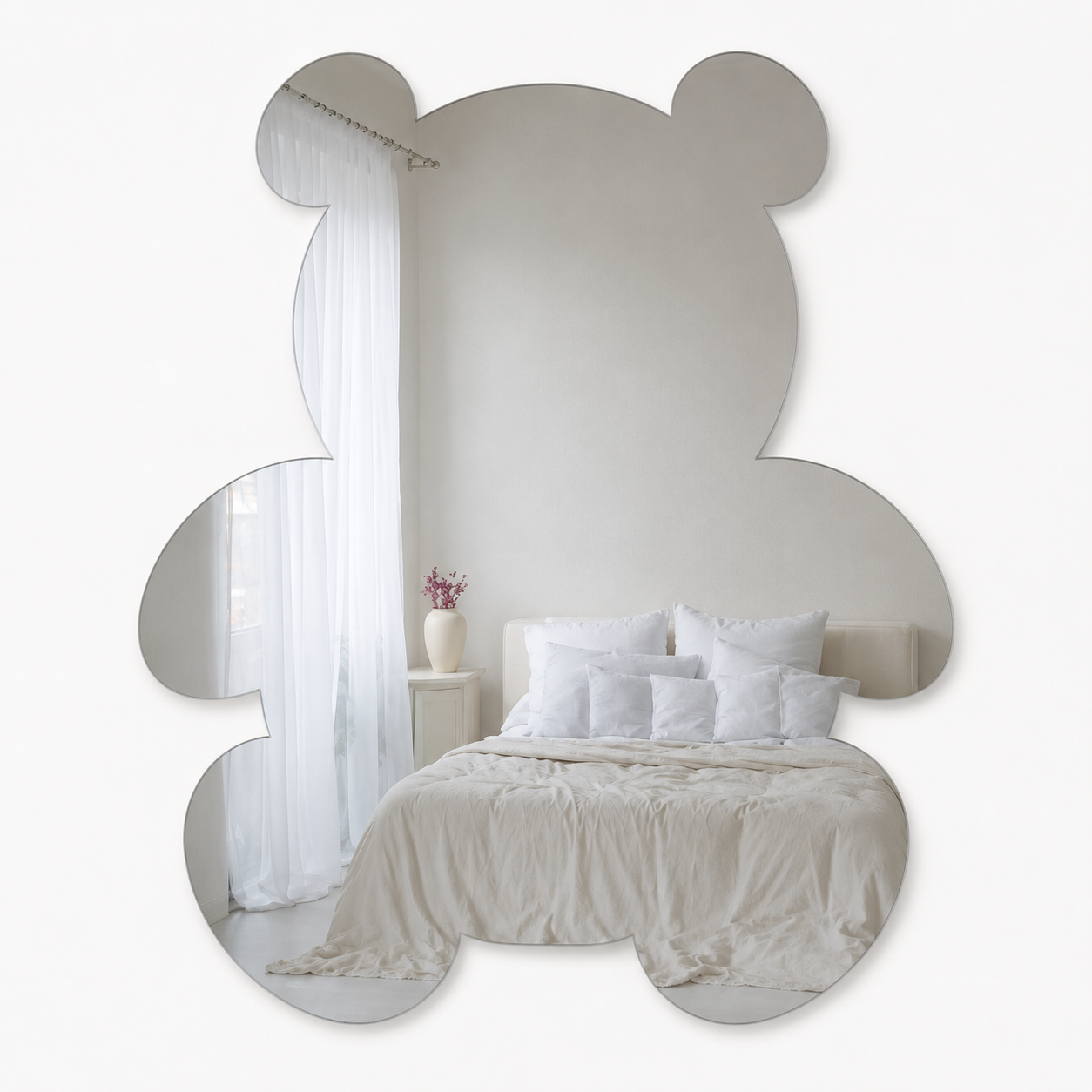Sticker tipo Espejo de Cristal Adhesivo con Forma de Oso