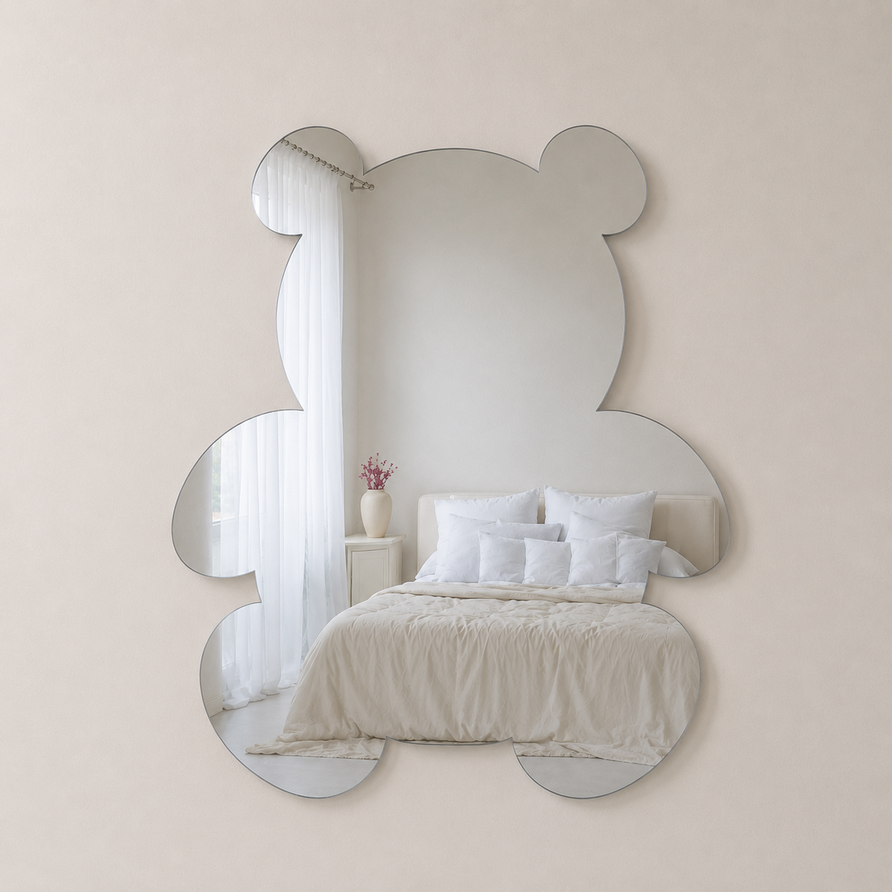 Sticker tipo Espejo de Cristal Adhesivo con Forma de Oso