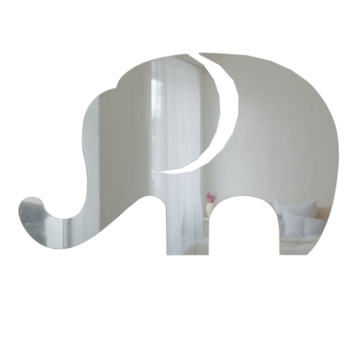 Espejo de Cristal Adhesivo con Forma de Elefante