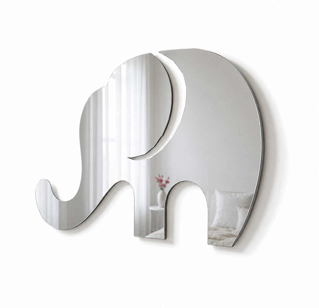 Sticker tipo Espejo de Cristal Adhesivo con Forma de Elefante