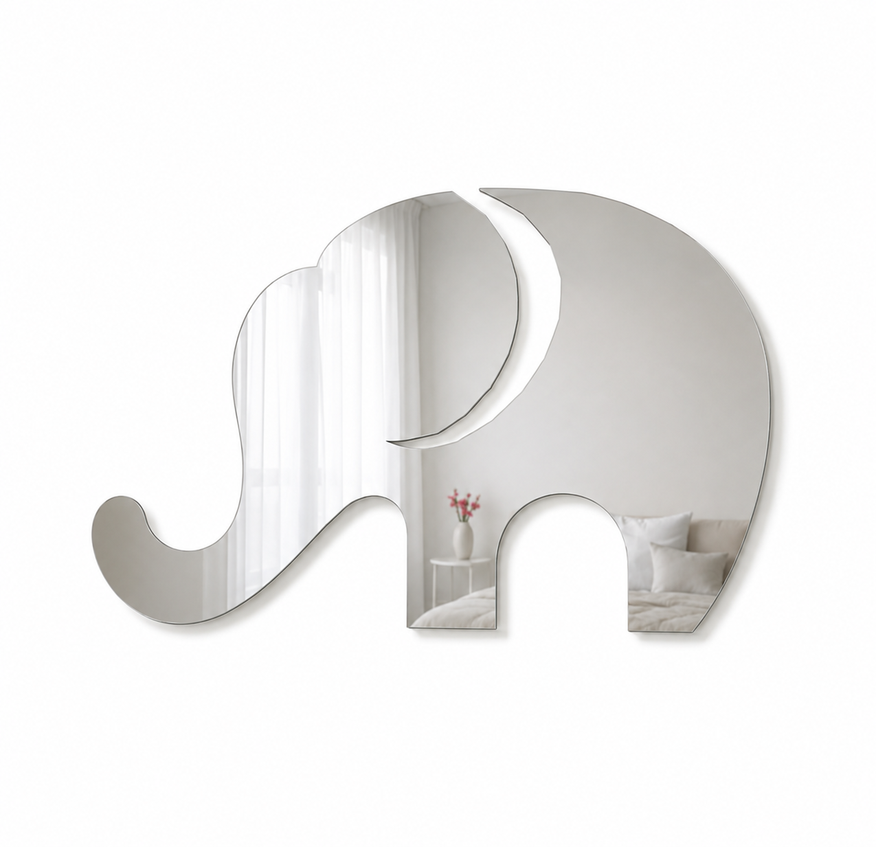 Sticker tipo Espejo de Cristal Adhesivo con Forma de Elefante