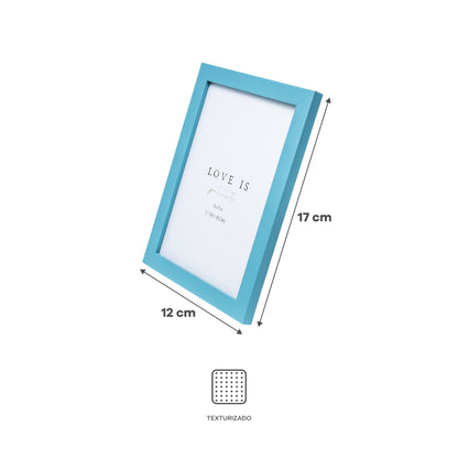 Juego de Portarretratos Minimalistas Múltiple Gris y Azul Turquesa