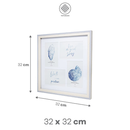 Juego de Portarretratos Minimalistas Múltiple Gris y Rosa