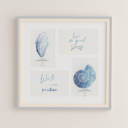 Juego de Portarretratos Minimalistas Múltiple Gris y Azul Turquesa