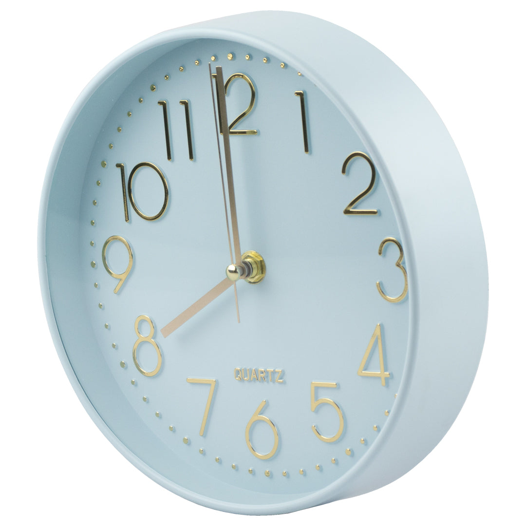 Reloj de Pared Azul con letras Doradas| Modelo MC2160LB | 20x4x20 cm