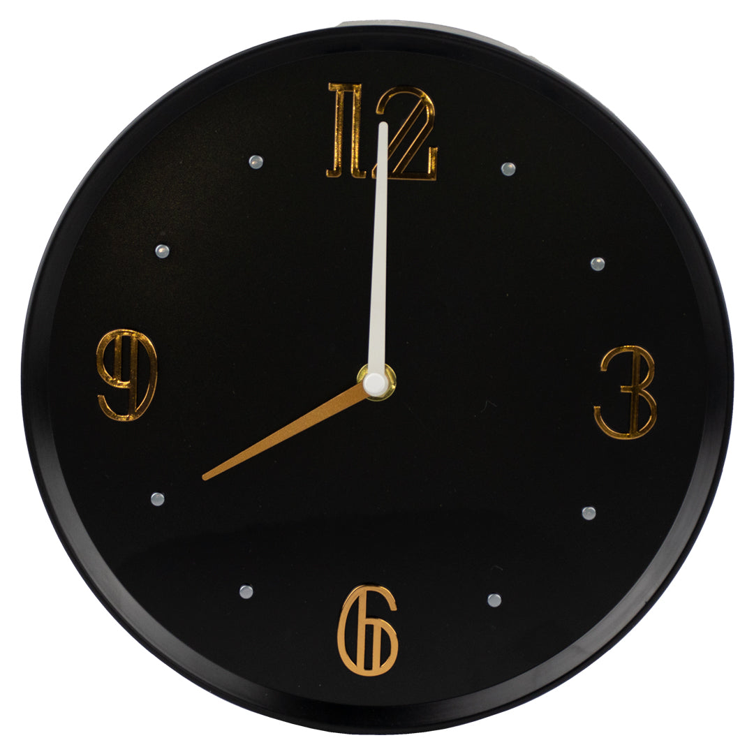 Reloj de Pared Negro/ Dorado