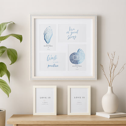 Juego de Portarretratos Minimalistas Múltiple Gris y Crema