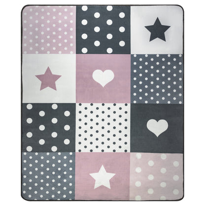 Tapete Rectangular Franela Cuadro Rosa - 200 x 140 cm