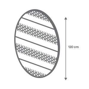 Tapete Circular Casimir Boho Azul y Blanco - 120 cm