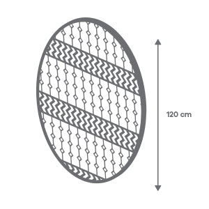 Tapete Circular Étnico Azul Índigo y Blanco - 120 cm