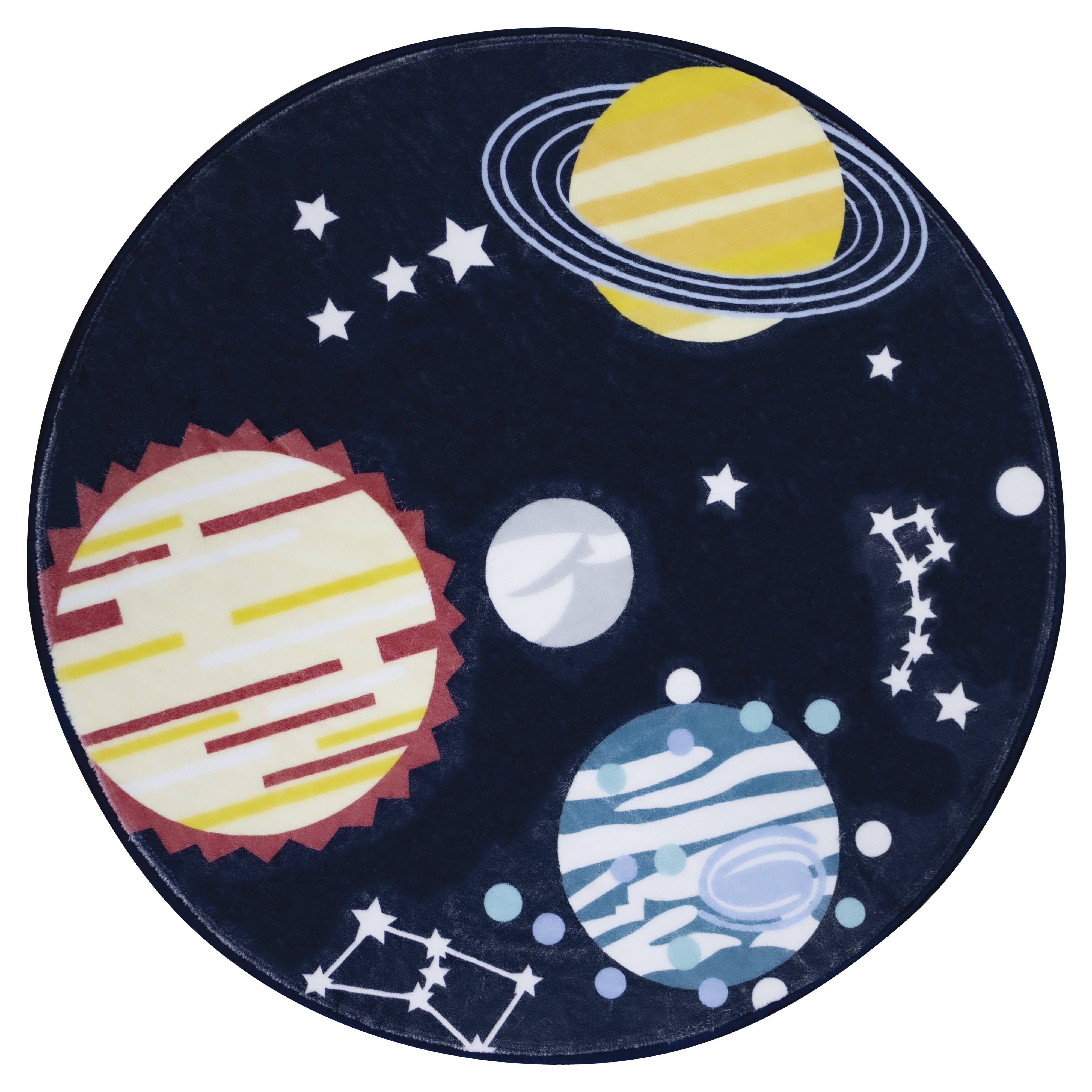 Tapete Circular Infantil Espacio Cósmico -  80 cm