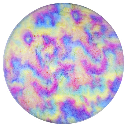 Tapete Circular Peludo Multicolor -  120 cm