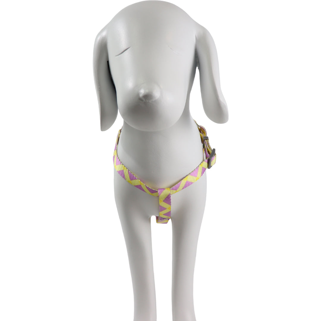 Arnés para Mascota Ajustable Geométrico Amarillo y Lila - 43cm