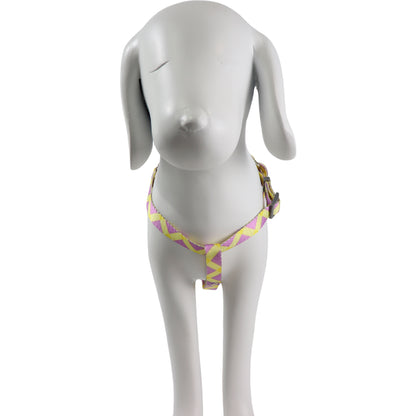 Arnés para Mascota Ajustable Geométrico Amarillo y Lila - 43cm