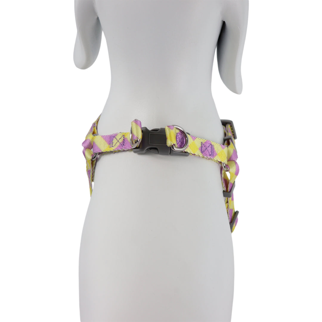 Arnés para Mascota Ajustable Geométrico Turquesa/Amarillo - 70 cm