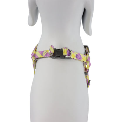Arnés para Mascota Ajustable Geométrico Turquesa/Amarillo - 70 cm