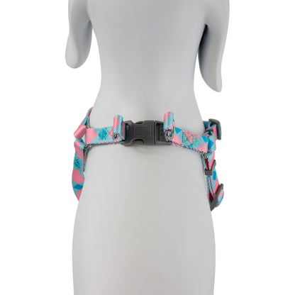 Arnés para Mascota Ajustable Geométrico Azul/Rosa - 70cm