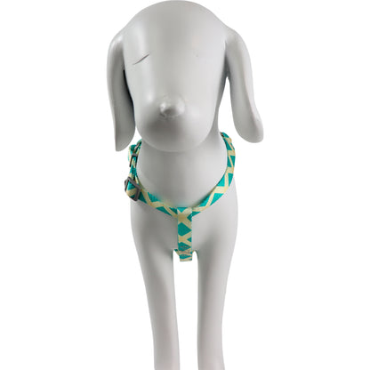 Arnés para Mascota Ajustable Geométrico Turquesa/Amarillo - 43cm