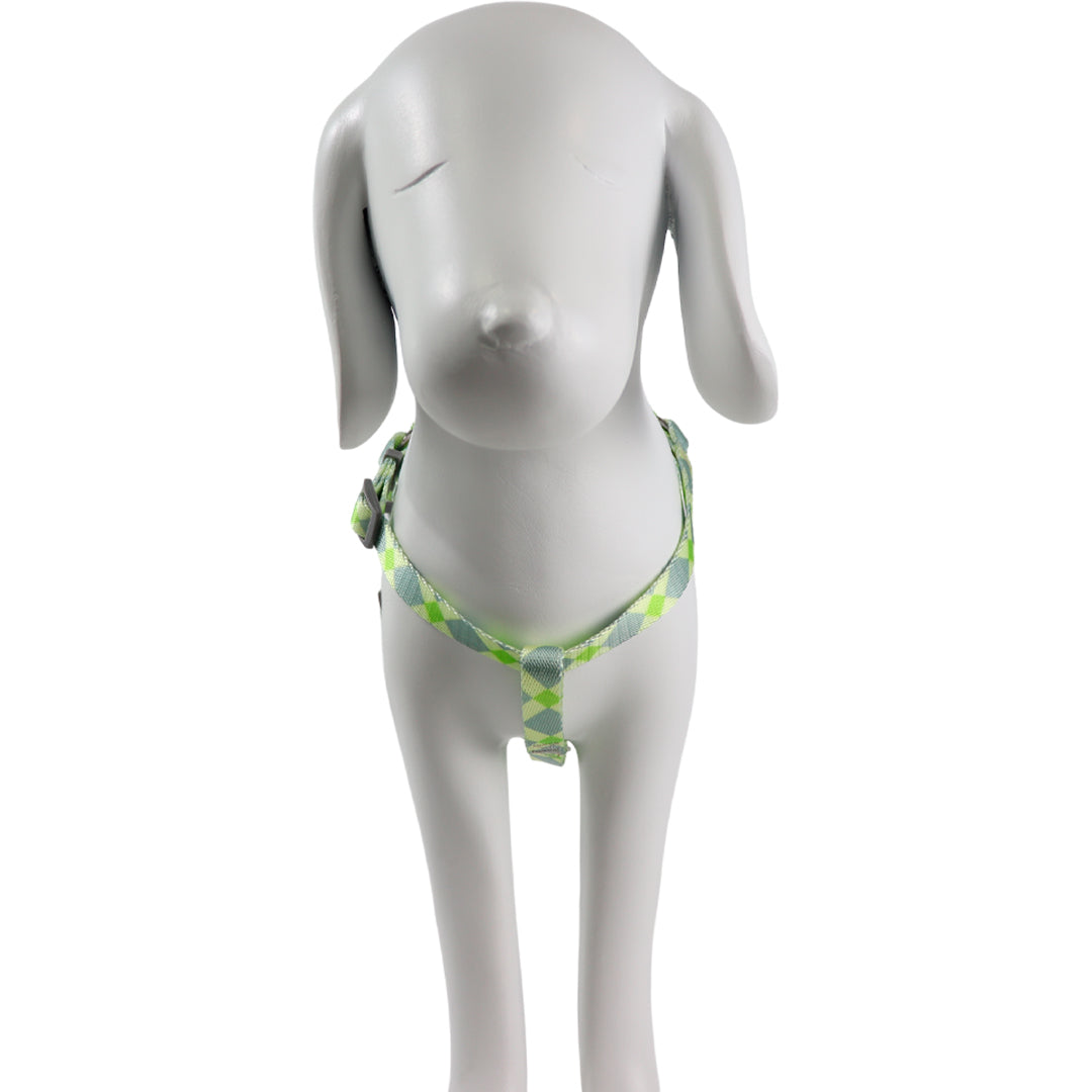 Arnés para Mascota Ajustable Geométrico Verde/Amarillo - 43cm