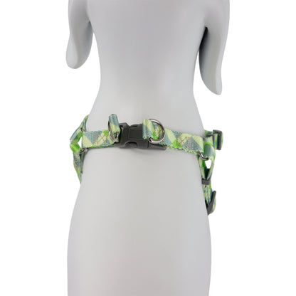 Arnés para Mascota Ajustable Geométrico Verde/Amarillo - 70 cm