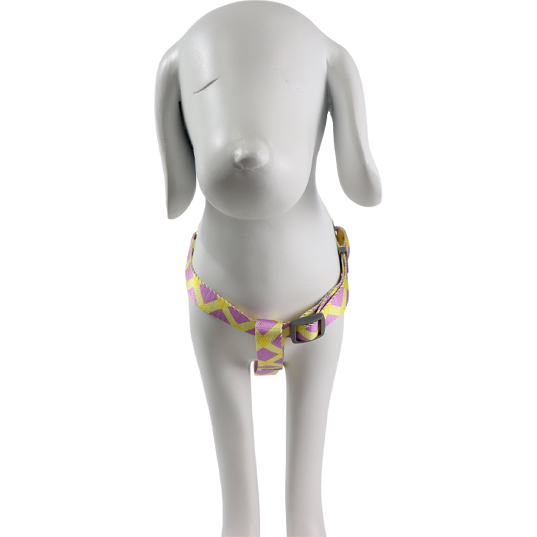 Arnés para Mascota Ajustable Geométrico Amarillo/Lila- 55 cm