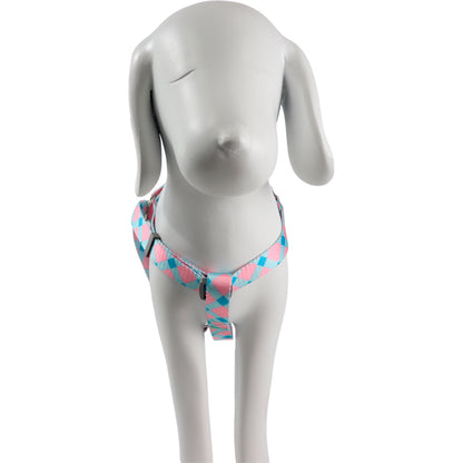 Arnés para Mascota Ajustable Geométrico Azul y Rosa - 55 cm