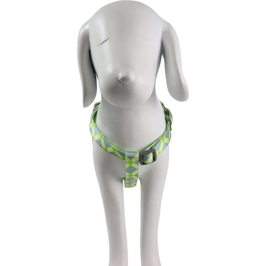 Arnés para Mascota Ajustable Geométrico Verde/Amarillo - 55 cm