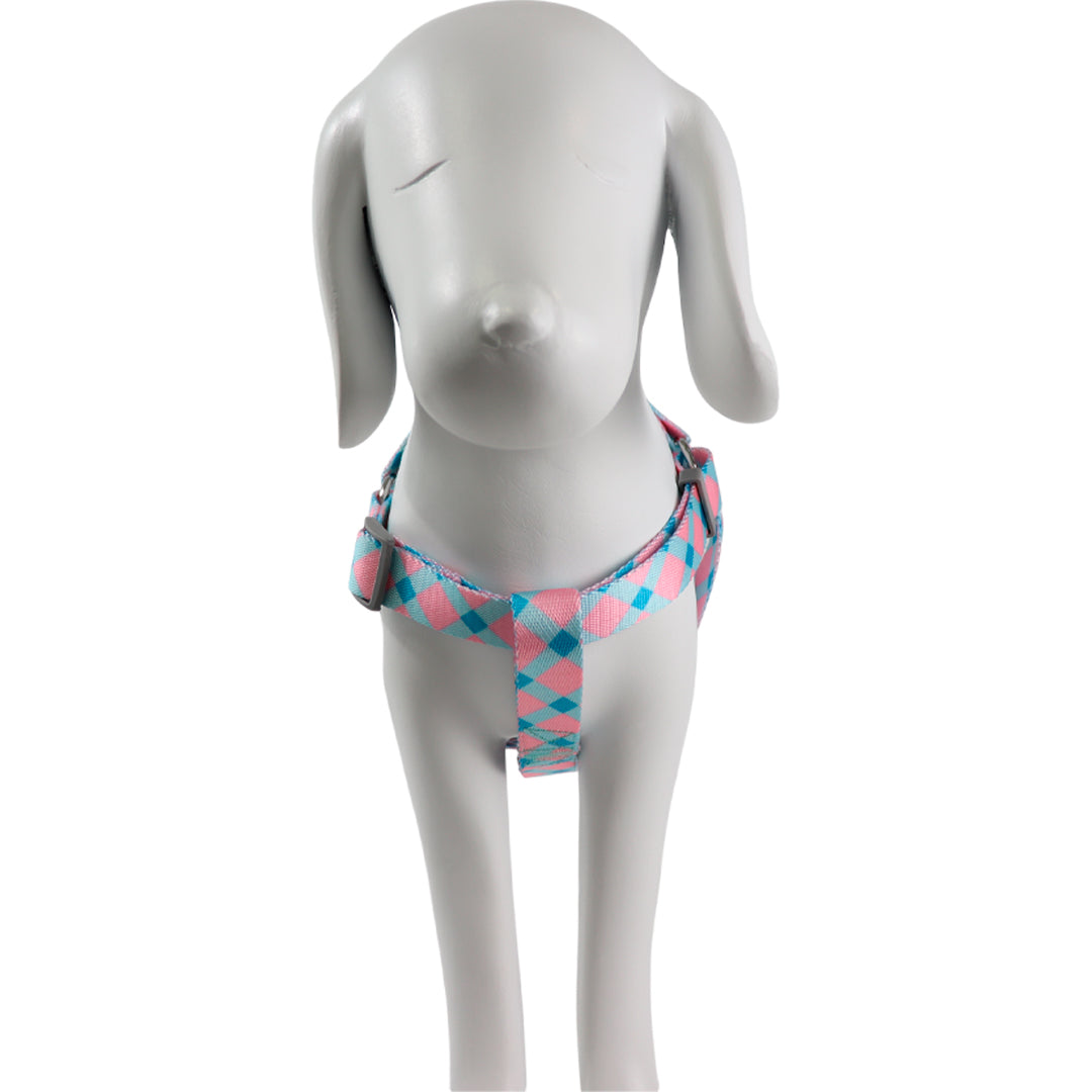 Arnés para Mascota Ajustable Geométrico Azul/Rosa - 70cm