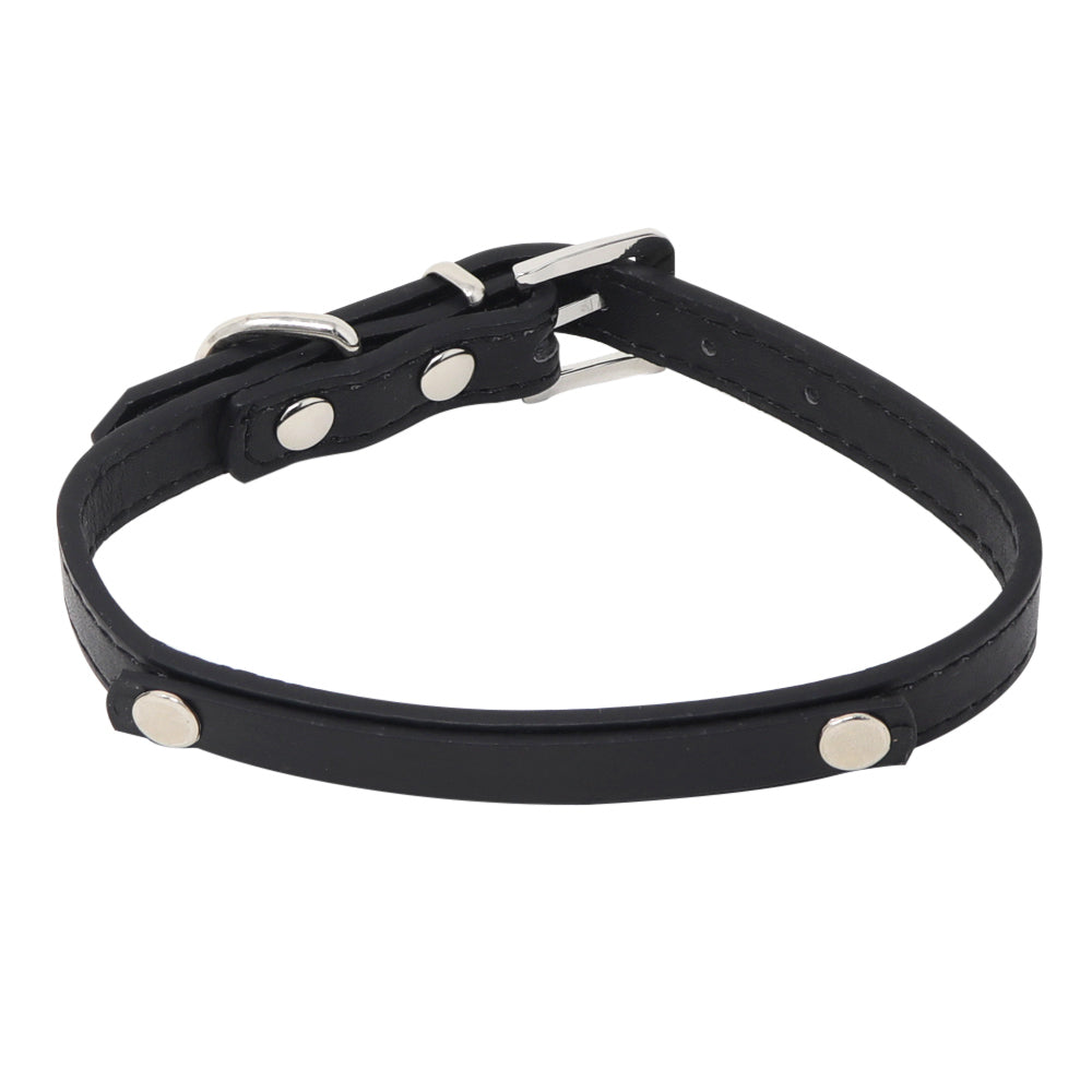 Collar para Mascota - Cuero Negro con Estoperoles 30 cm