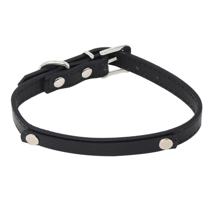 Collar para Mascota - Cuero Negro con Estoperoles 30 cm