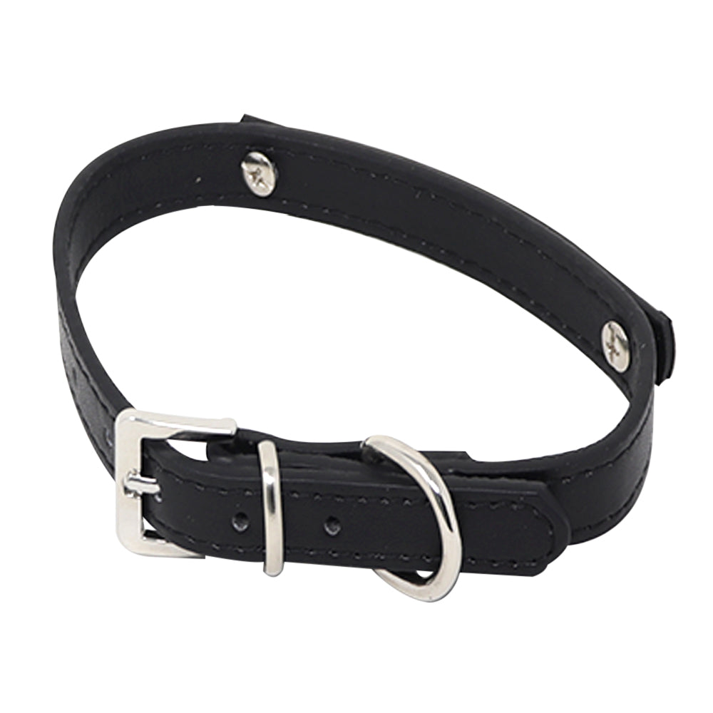 Collar para Mascota - Cuero Negro con Estoperoles 30 cm