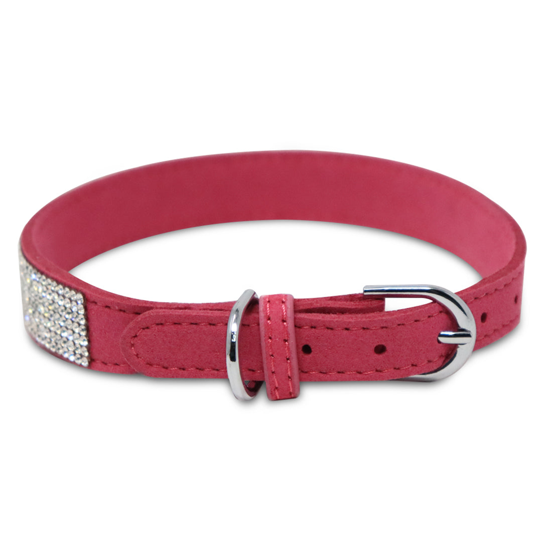 Collar para Mascota Rosa con Cristales - 30 cm
