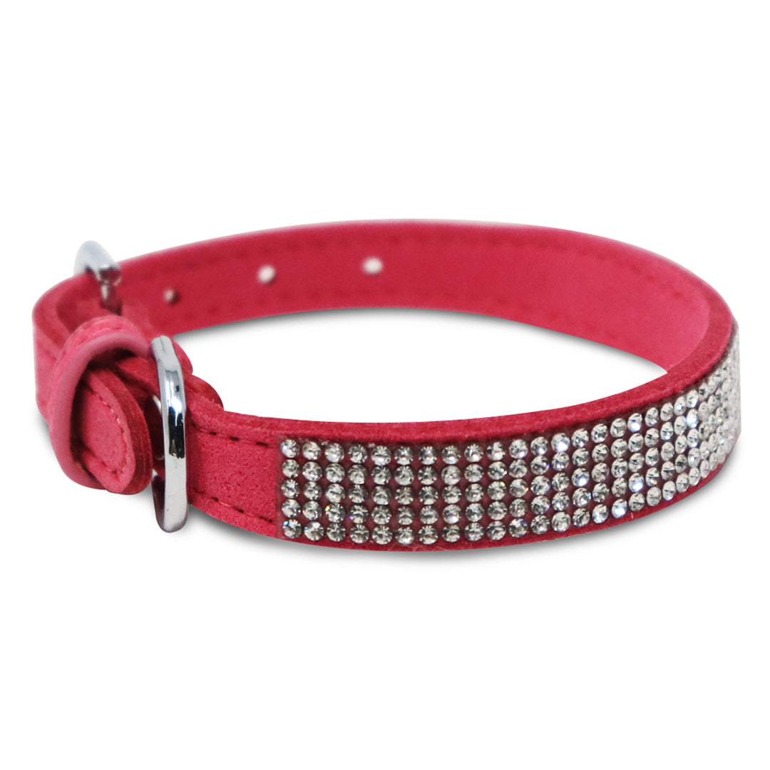 Collar para Mascota Rosa con Cristales - 30 cm