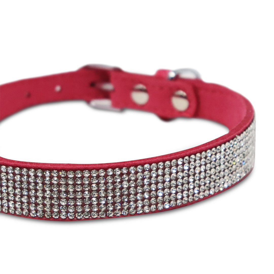 Collar para Mascota Rosa con Cristales - 30 cm