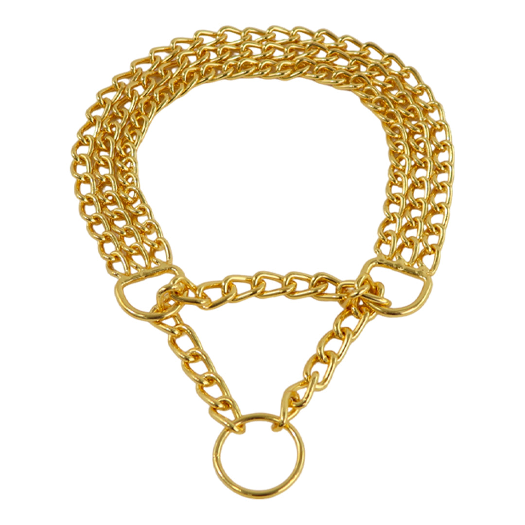 Collar de Cadena Triple Reforzada Dorado - 45 cm