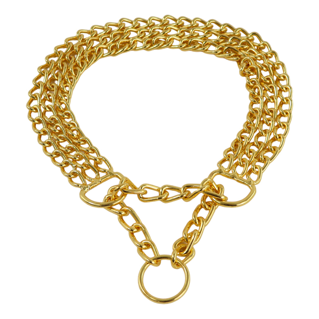 Collar de Cadena Triple Reforzada Dorado - 55 cm