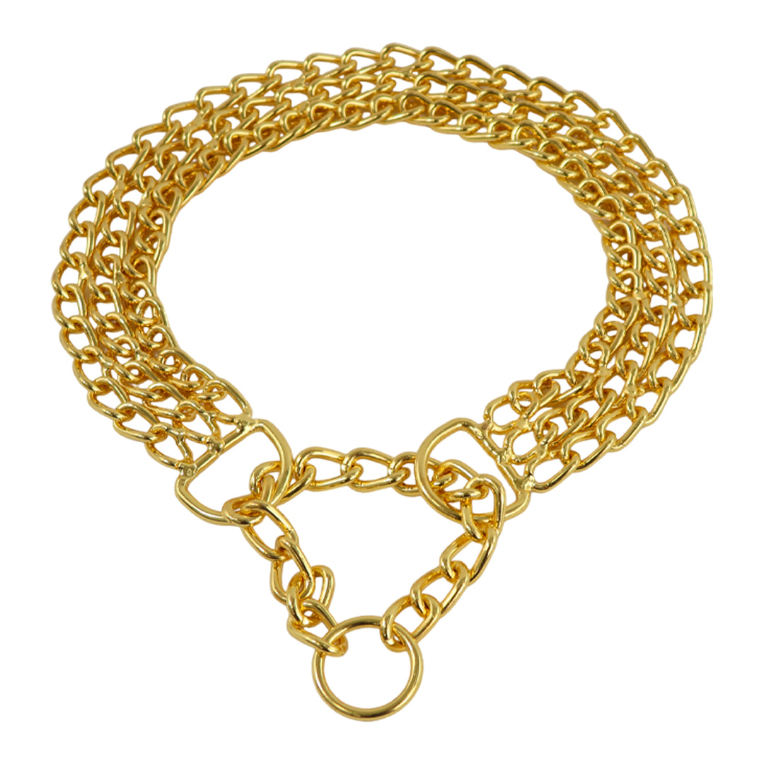 Collar de Cadena Triple Reforzada Dorado - 60 cm