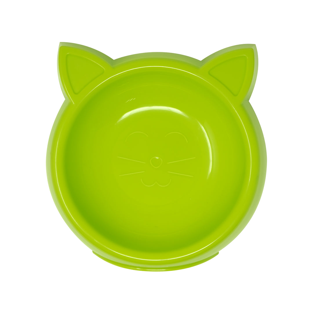Plato para Mascotas Verde con Diseño de Orejas de Gato
