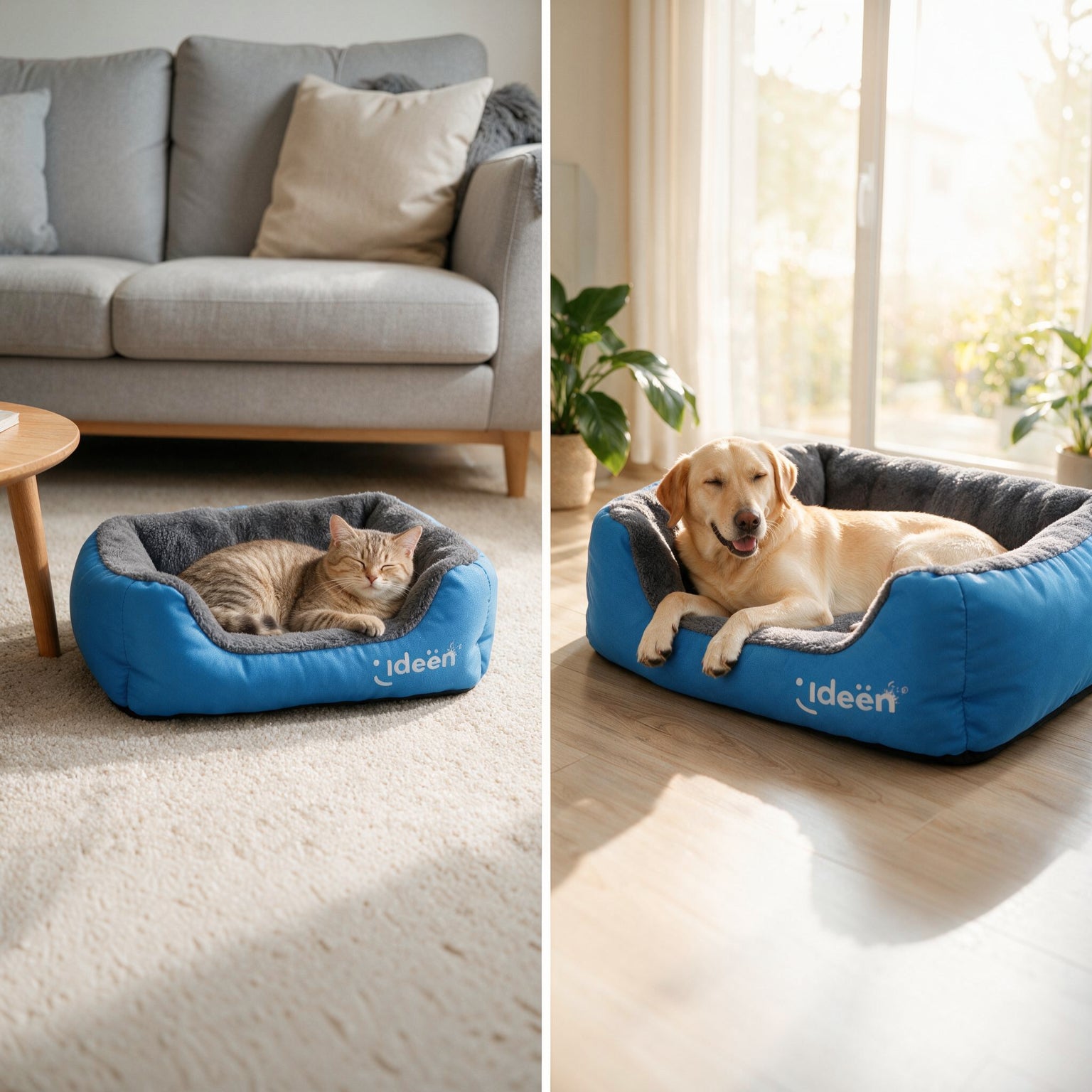 Cama para Mascotas Acolchonada Color Azul - Máximo Confort y Descanso
