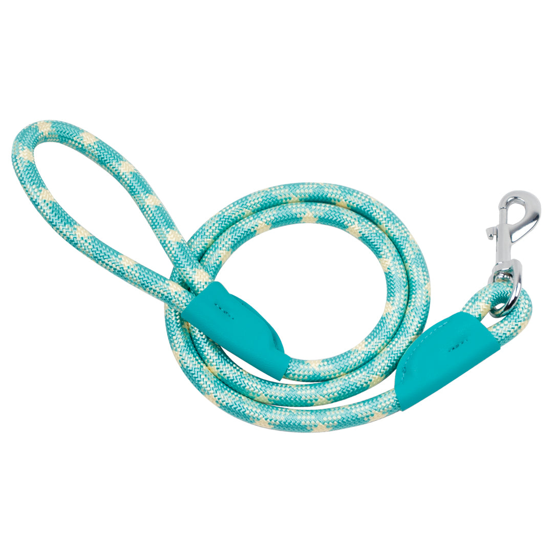 Correa para Mascota Cuerda Trenzada Menta y Amarillo - 8 mm x 120 cm