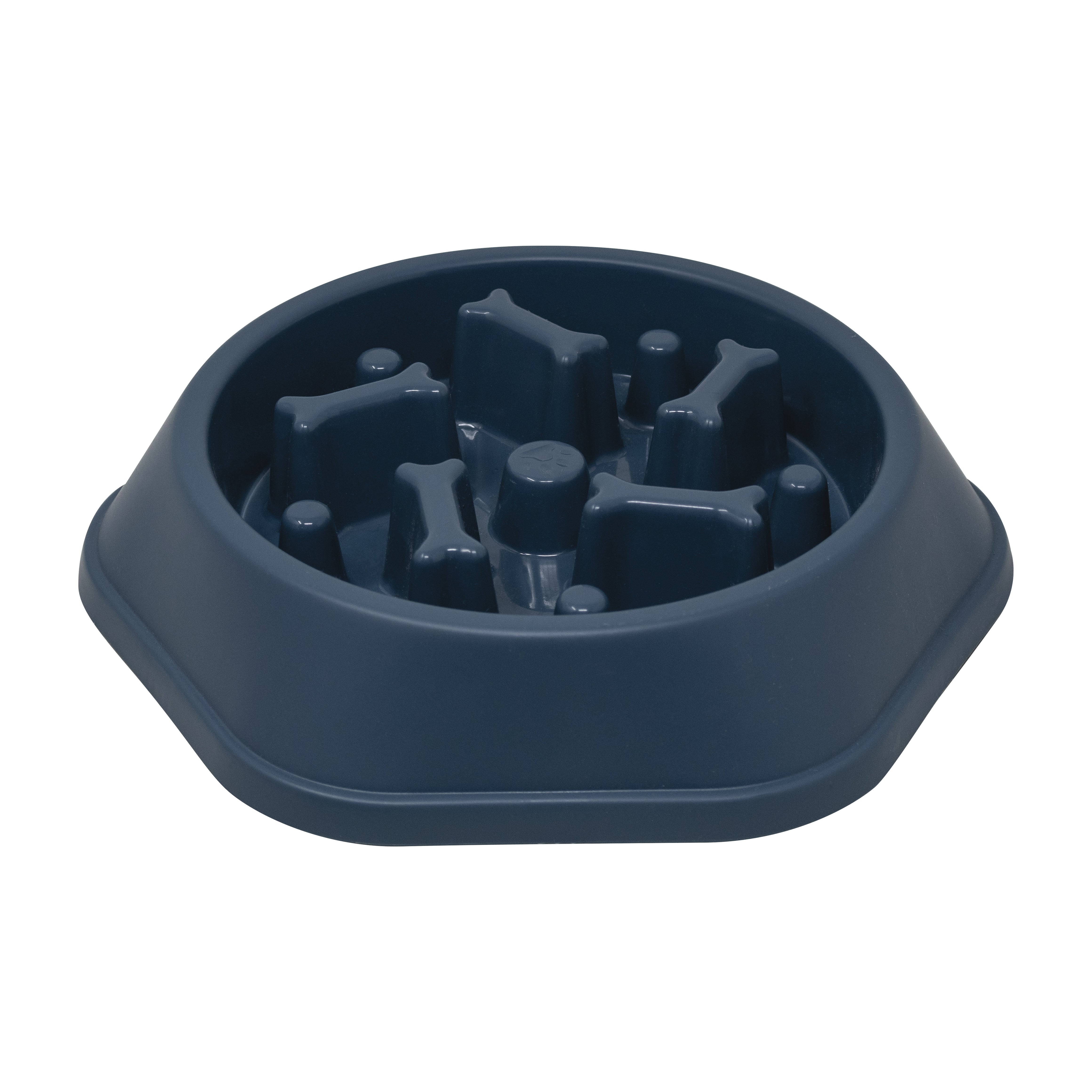 Plato Dosificador Azul para Perro - Relieve de Huesos