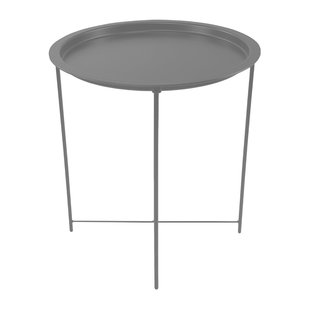 Mesa Lateral con Bandeja Redonda - Color Gris