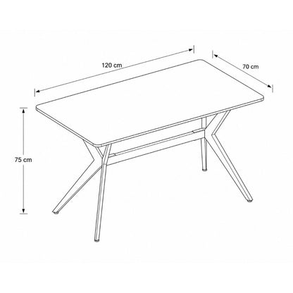 Mesa de Escritorio Blanco – Base de Metal Negra 120 cm