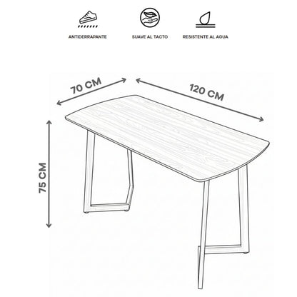 Escritorio Rectangular de Madera Tipo Nogal